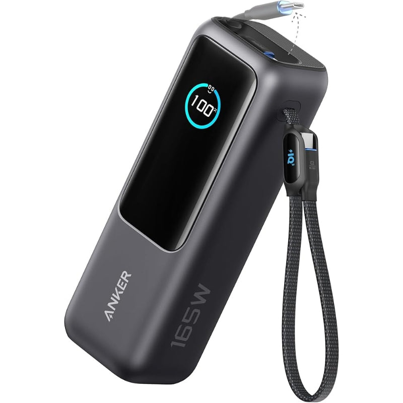 anker Power Bank (25K, 165W, Built-In and Retractable Cables)