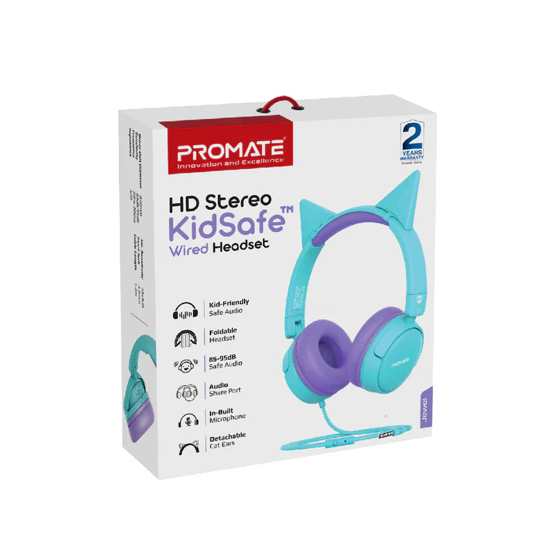 PROMATE HD Stereo KidSafe Wired Headset