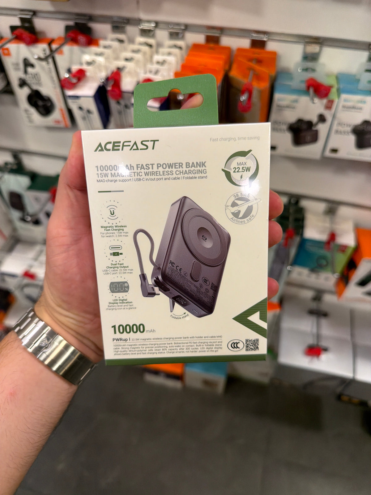 acefast power bank fast 22.5w built-in cable