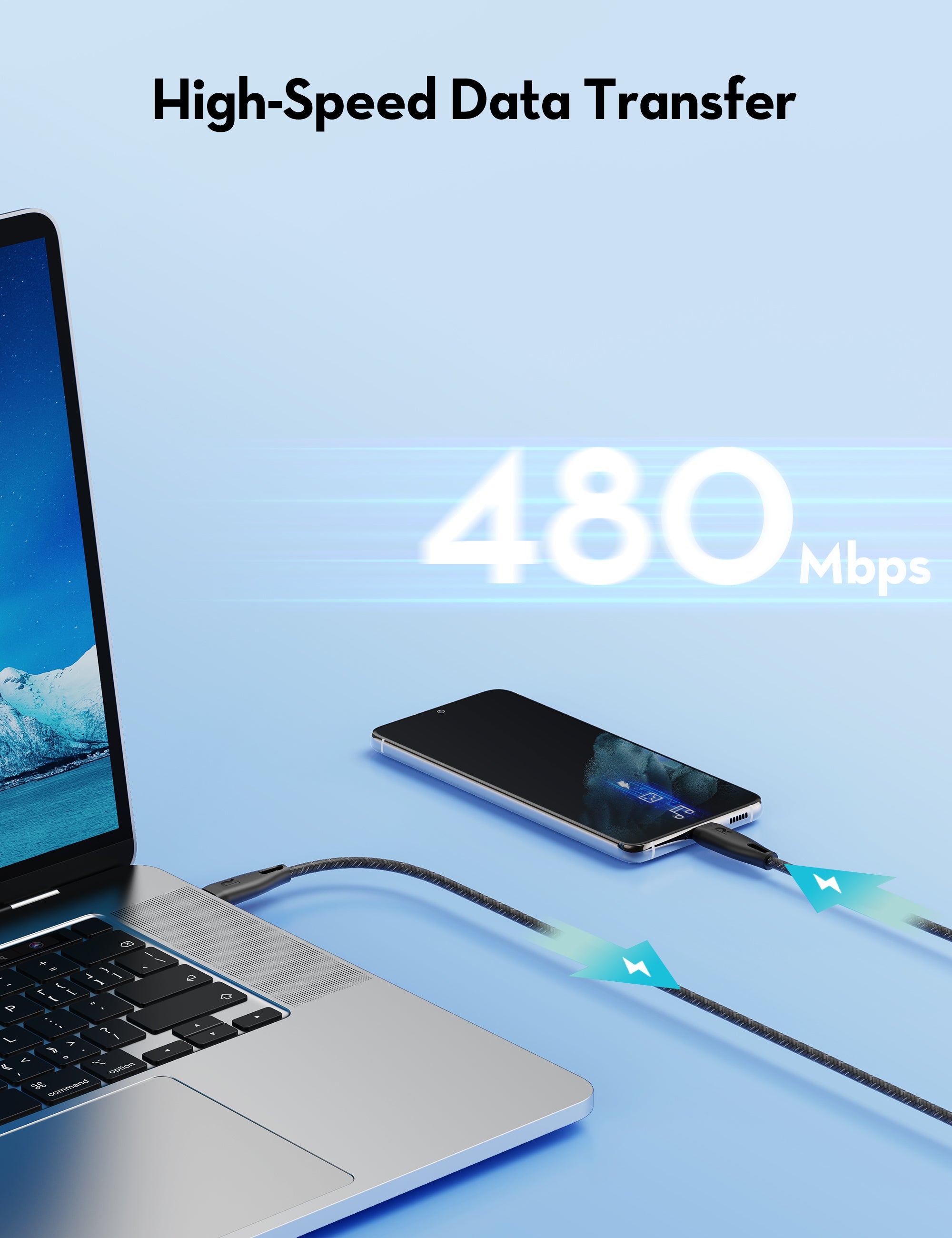 ravpower 100w 1.5m usb c to usb cable