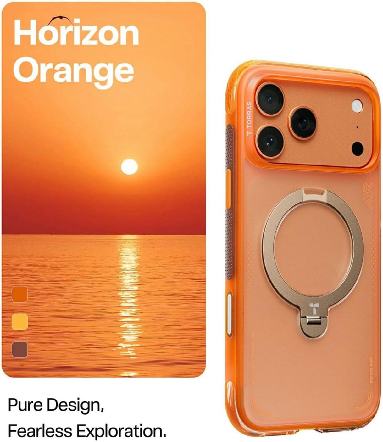 Torras Ostand horizon orange Q3 Air for iPhone 17 Pro Max