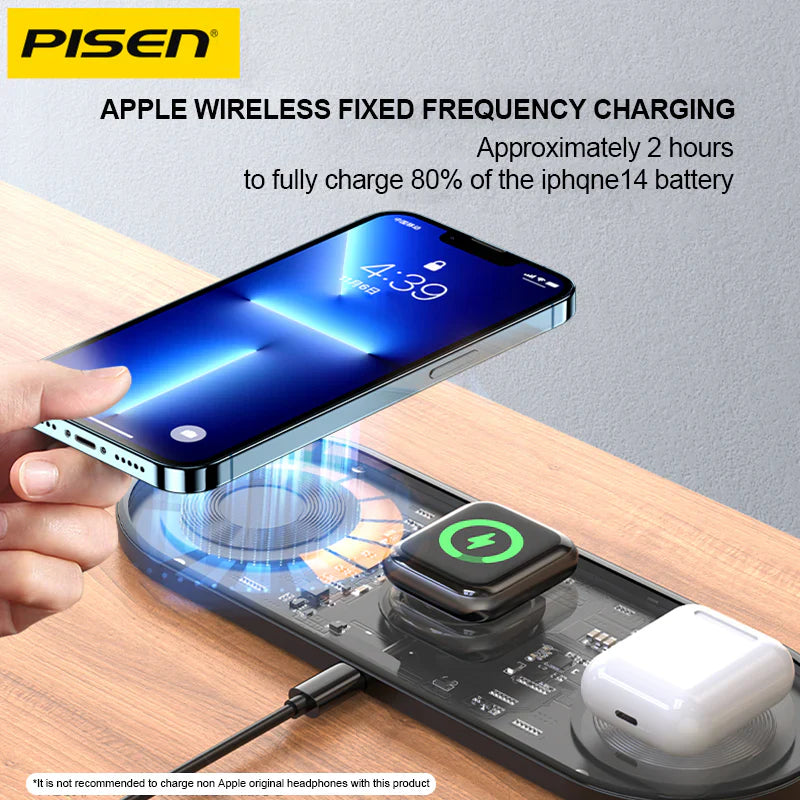 Pisen 3 in 1 Wireless Charging Station Transparent FYD-C33