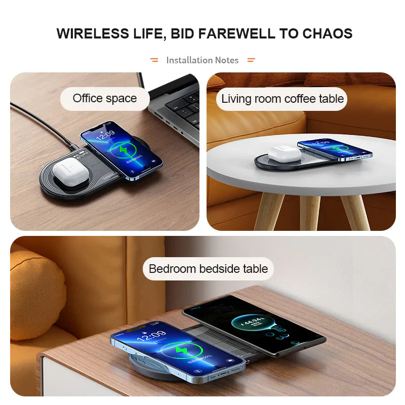 Pisen 3 in 1 Wireless Charging Station Transparent FYD-C33