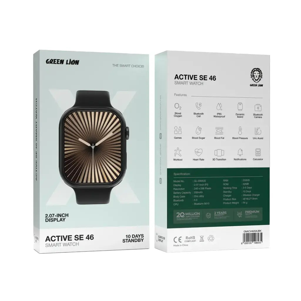 Green Lion Active SE 46 Smart Watch Black