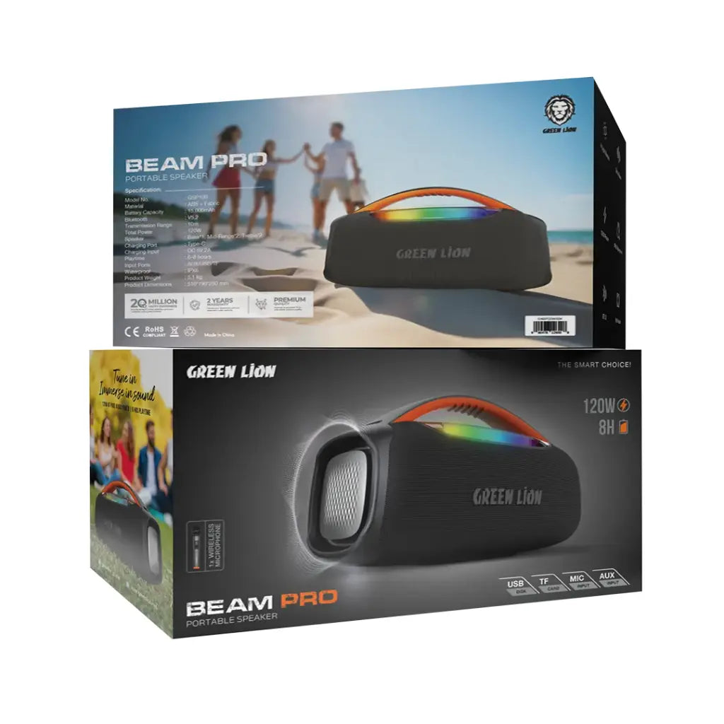 Green Lion Beam Pro Portable Speaker with Microphone 120W