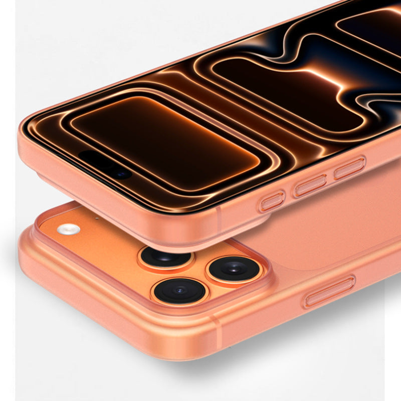 piblue Ultra Thin Soft Semi Orange Transparent Matte iPhone 17 pro max / iphone 17 pro