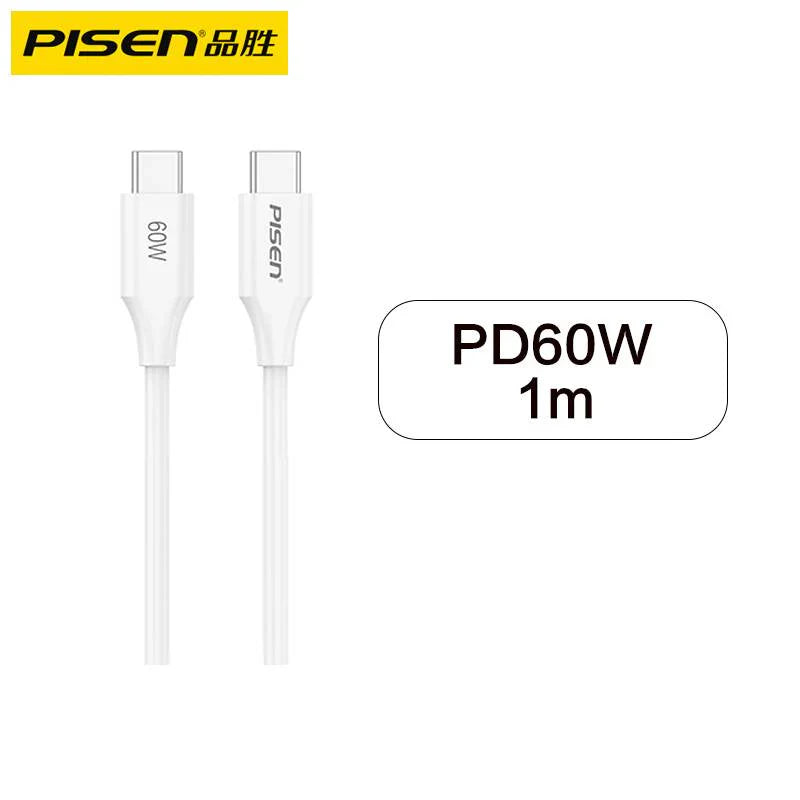 Pisen-Mr White USB-C to USB-C PD60W Cable 1000mm