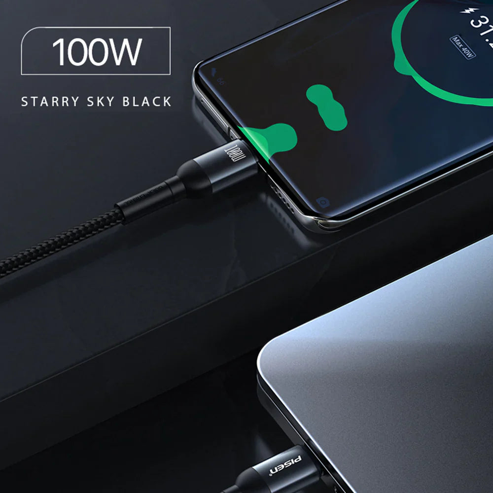 Pisen USB-C to USB-C 100W PRO PD Fast Charging Cable Wine Glass Series (1M) Compatible for iPhone 15 Series
