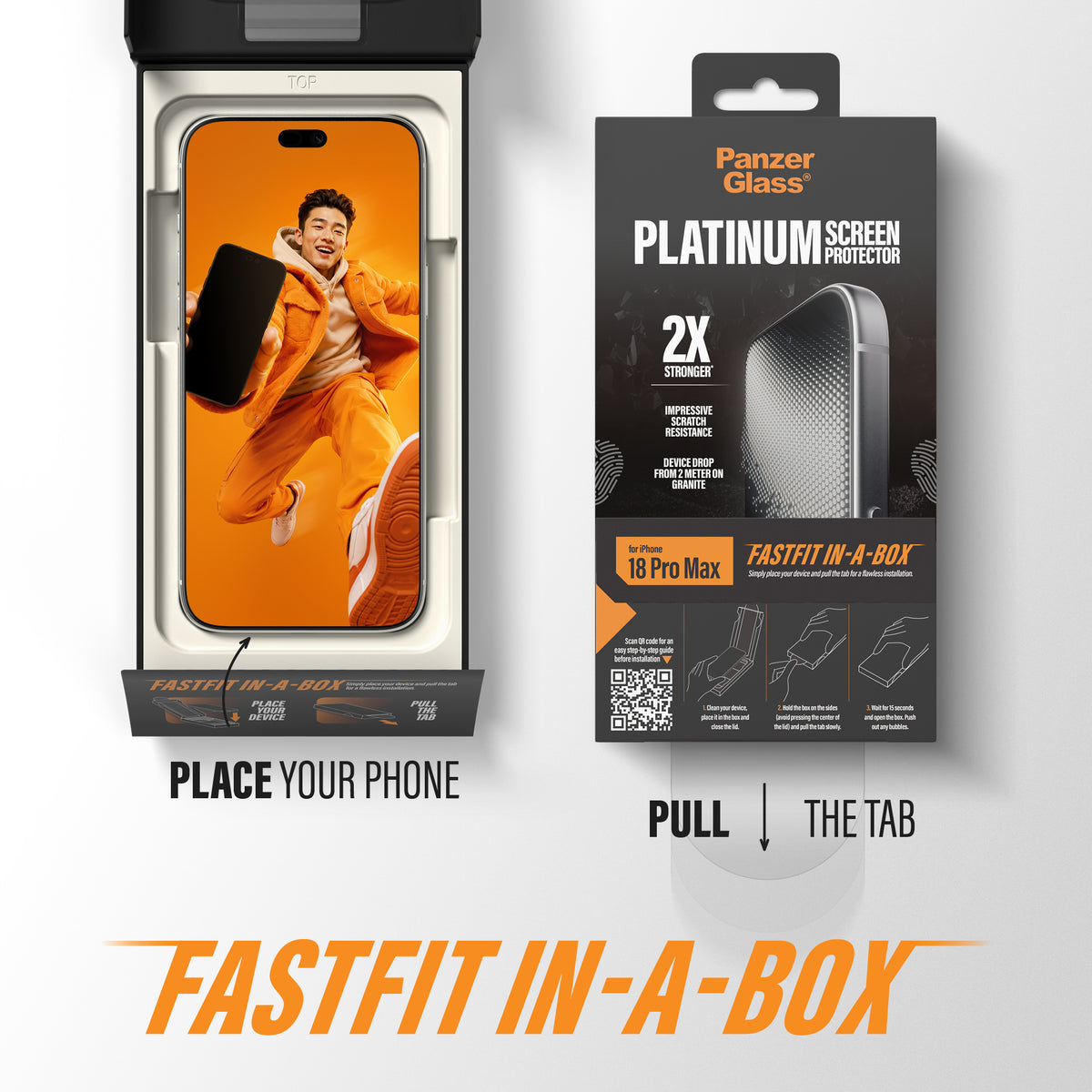 PanzerGlass Platinum Screen Protector for iPhone Ultra-Wide Fit with FASTFIT IN-A-BOX