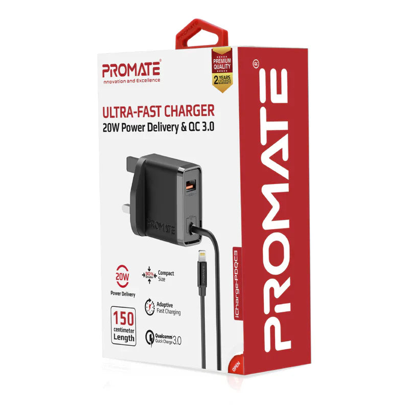 PROMATE 38W Ultra-Fast Charging Wall Charger