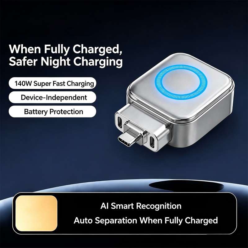 140W Fast Charging AI Smart USB-C Charger – Dual-Core Protection, Auto Disconnect, Universal High-Speed Power Adapter for Mobile Phones, Tablets & Gaming Devices