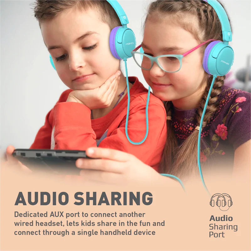 PROMATE HD Stereo KidSafe Wired Headset