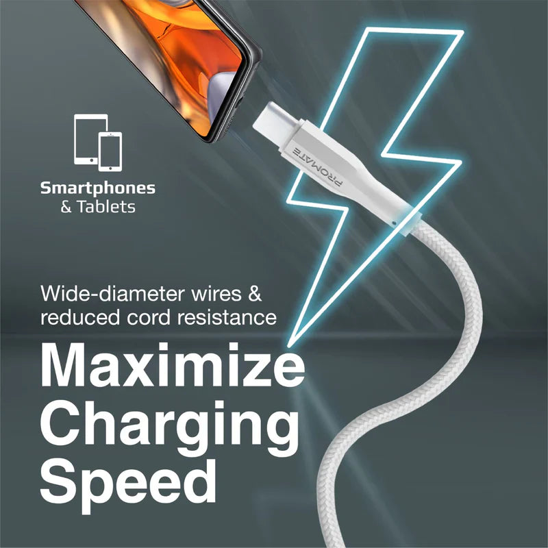 PROMATE Super Flexible Data and Charge USB-C Cable