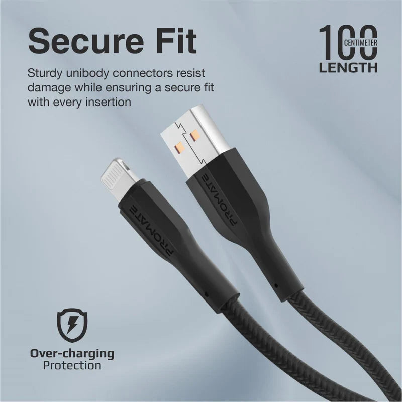 PROMATE High Tensile Strength Data & Charge Cable for Apple Devices