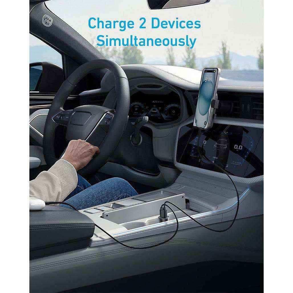 Anker Ultra Compact Dual Port USB-C USB-A Car Charger 30w