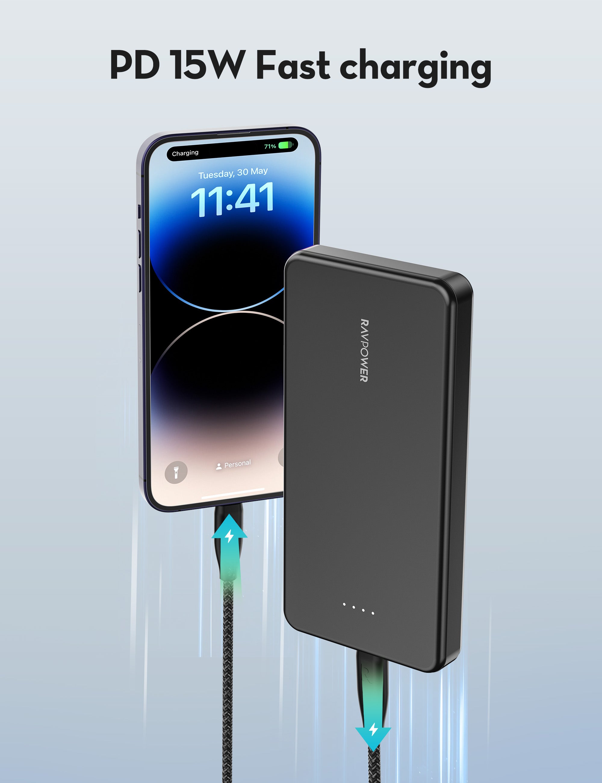 ravpower 10000 mah 15w 3 port powerbank