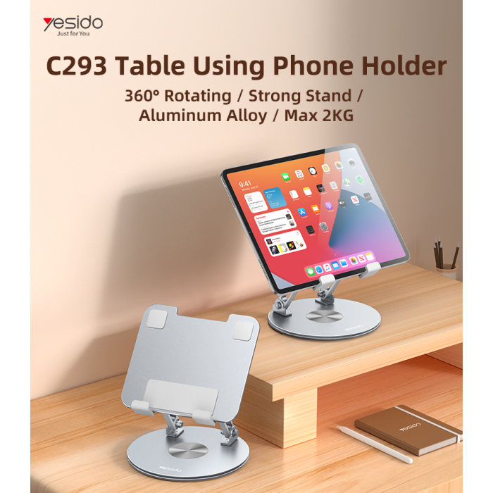 Yesido C293 360 Rotating Good Heat Releasing Folding Design Aluminum Alloy Table Holder