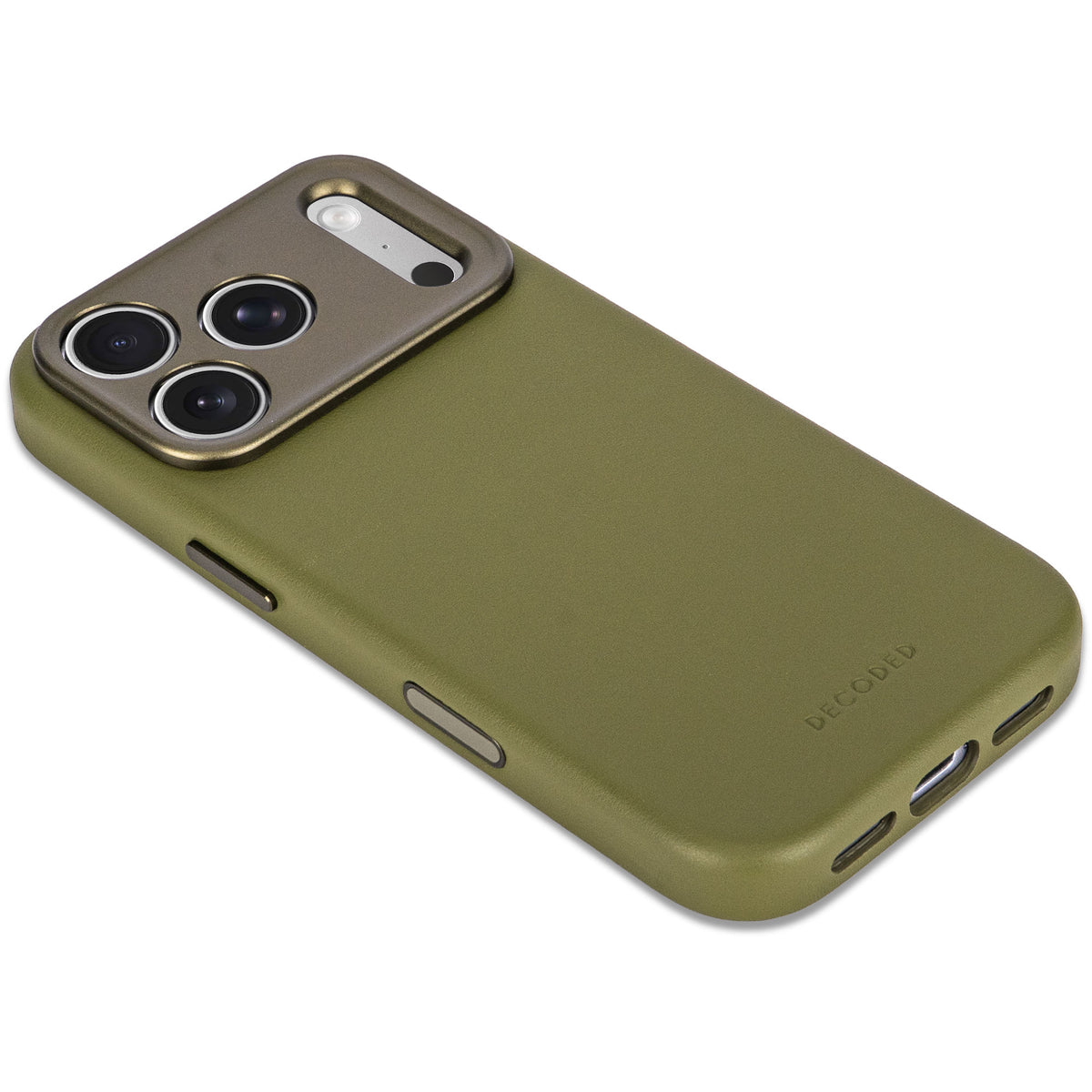 decoded leather Color Moss Green case