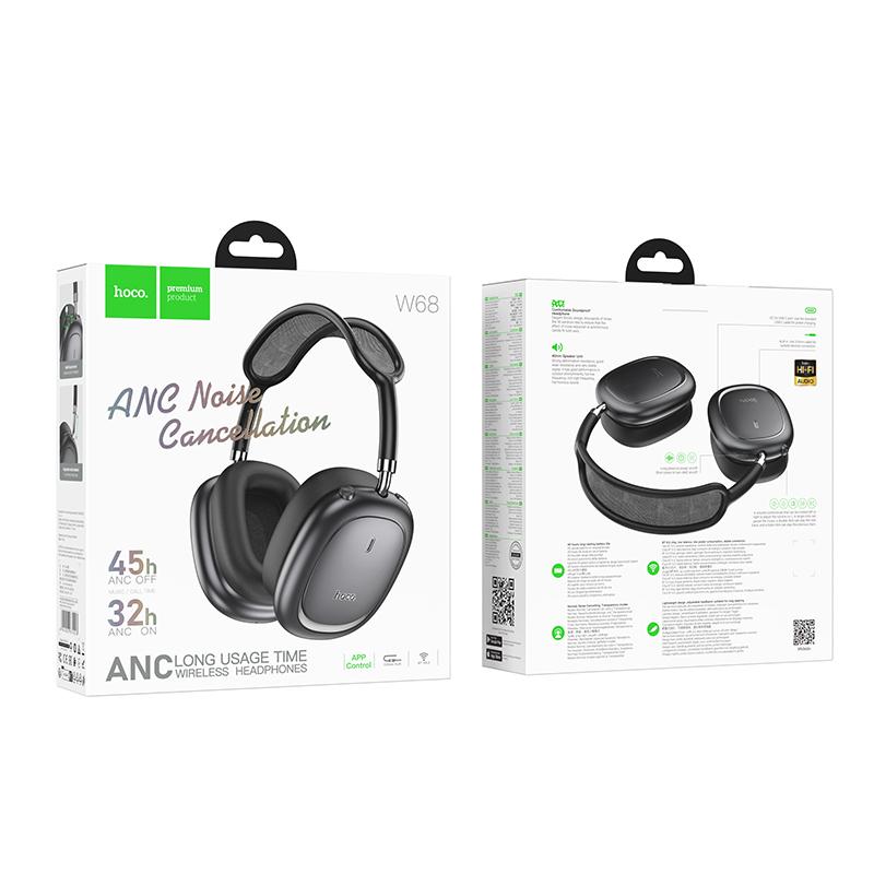 Hoco W68 Calma ANC Bluetooth Headphone - Black