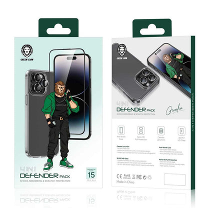 Green Lion 4 in 1 Defender Pack for iPhone15 Pro / 15 Pro Max
