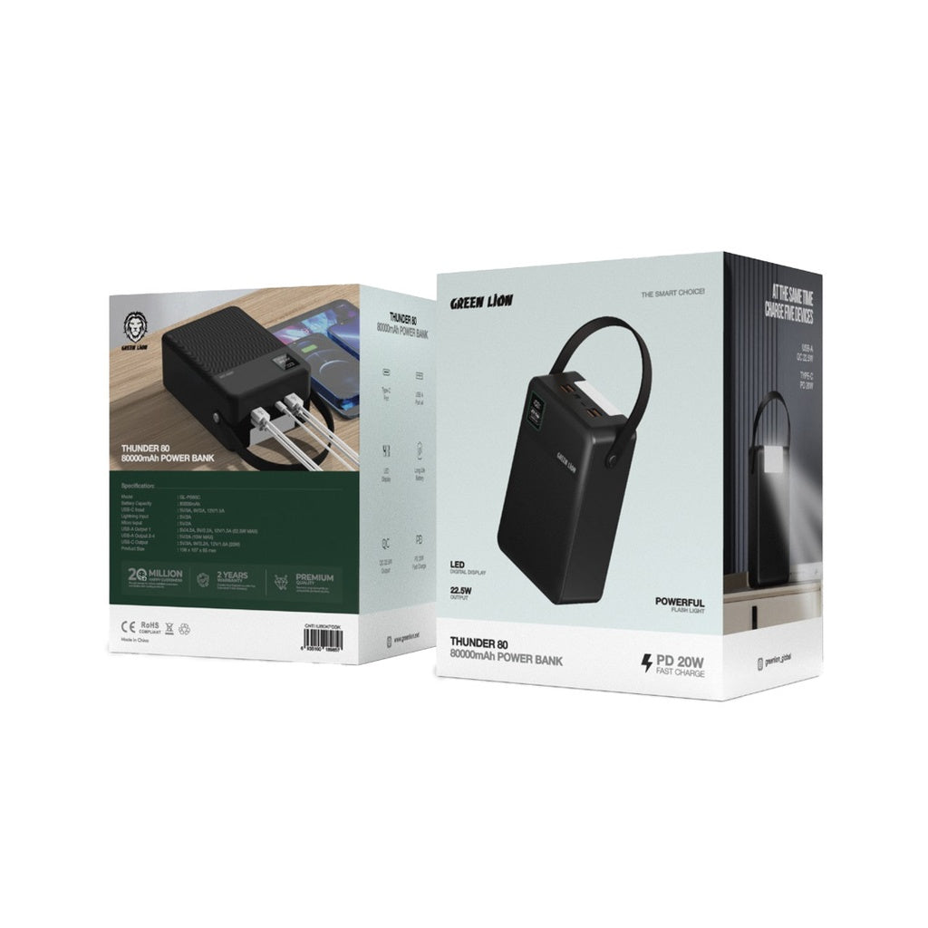 Green Lion Thunder 80 (80000mAh) PowerBank