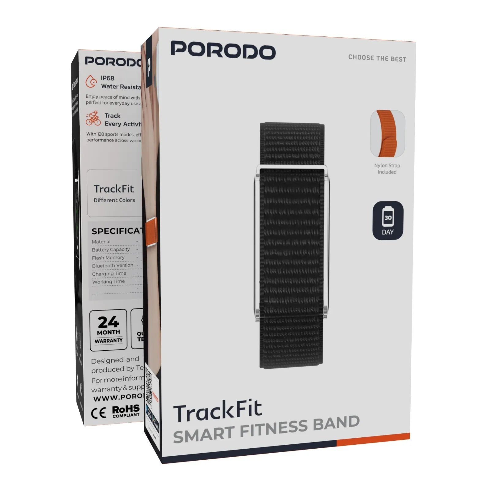 PORODO TRACKFIT WITH BLACK AND ORANGE STRAP
