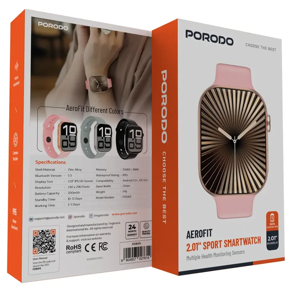 Porodo Aerofit 2.01 inch Smart Sports Watch