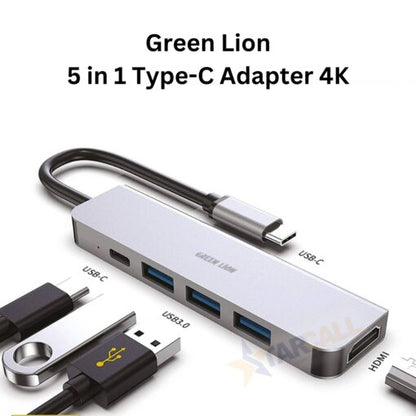 Green Lion 5 in 1 Type-C Adapter 4K