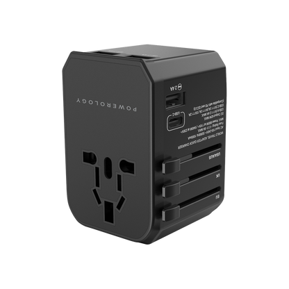 Powerology Universal Travel Charger with Triple USB-A Ports